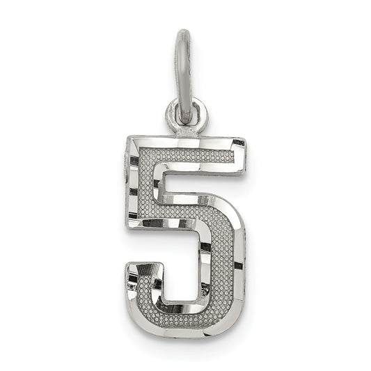 Sterling Silver Small #5 Charm