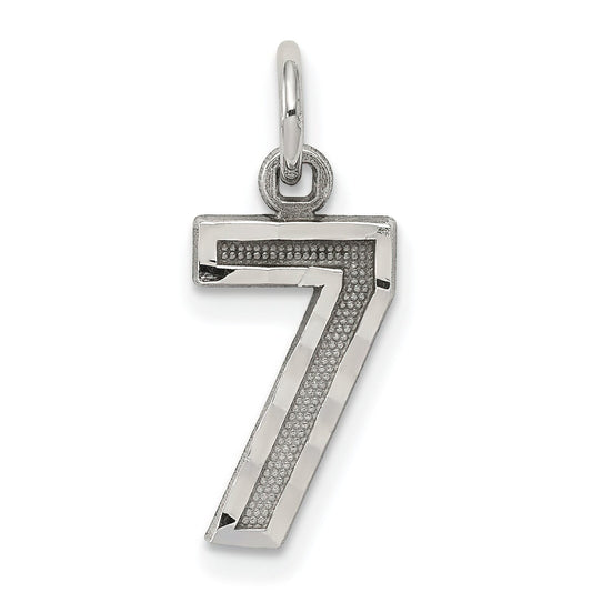Sterling Silver Small #7 Charm