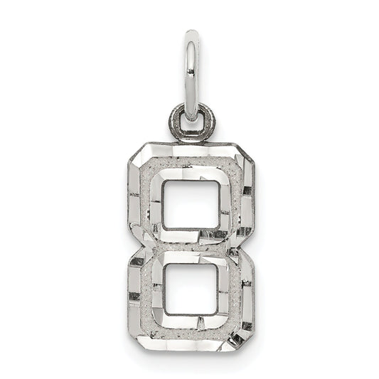 Sterling Silver Small #8 Charm