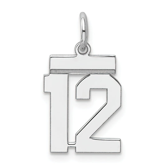 Sterling Silver Small Number 12 Charm