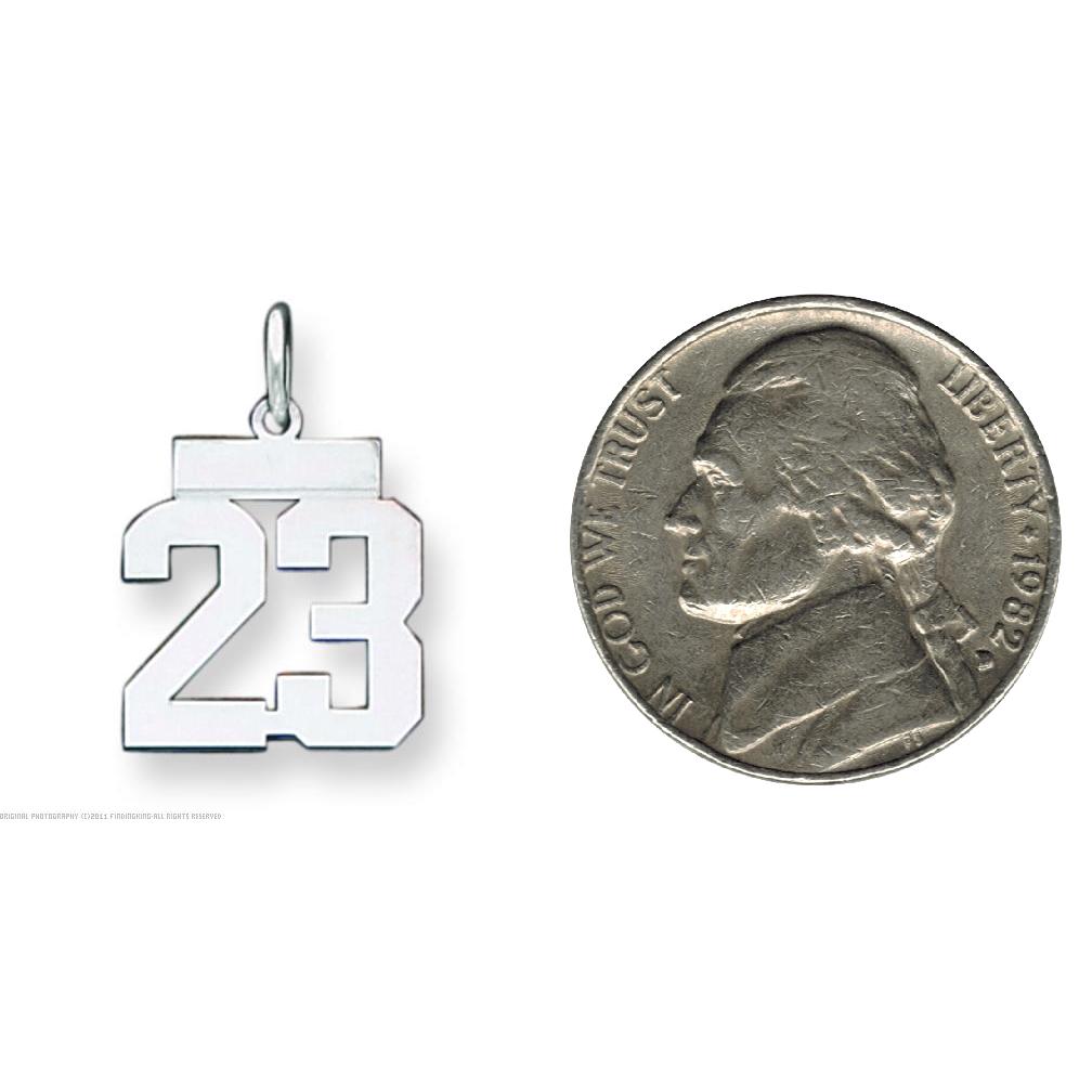 Sterling Silver Small Number 15 Charm