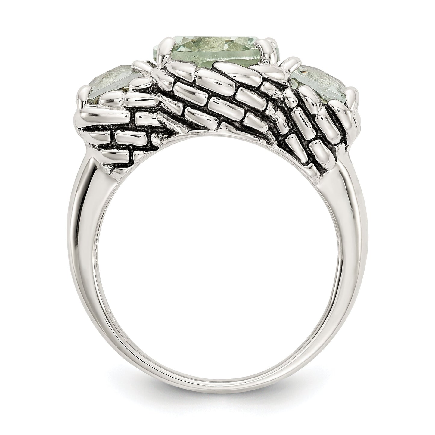Town & Country Sterling Silver Green Amethyst Ring Size 7