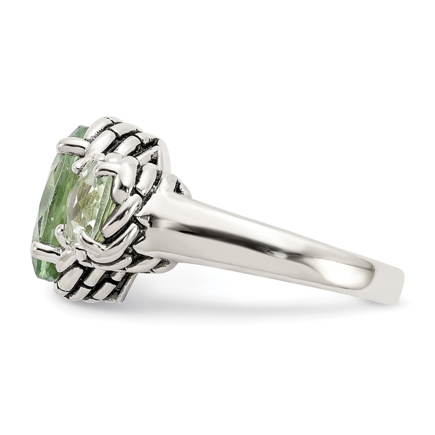Town & Country Sterling Silver Green Amethyst Ring Size 7