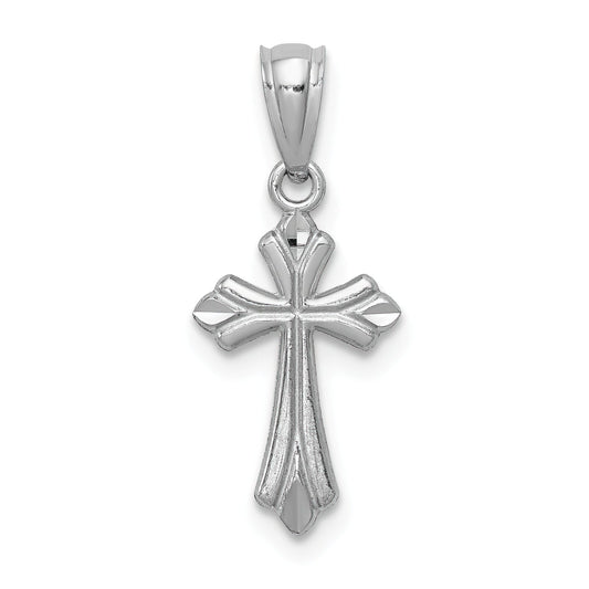 14K White Gold Cross Pendant