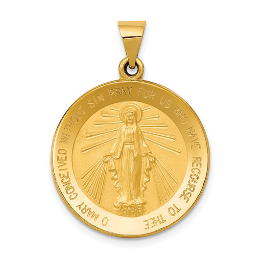 14K Gold Virgin Mary Medal Charm