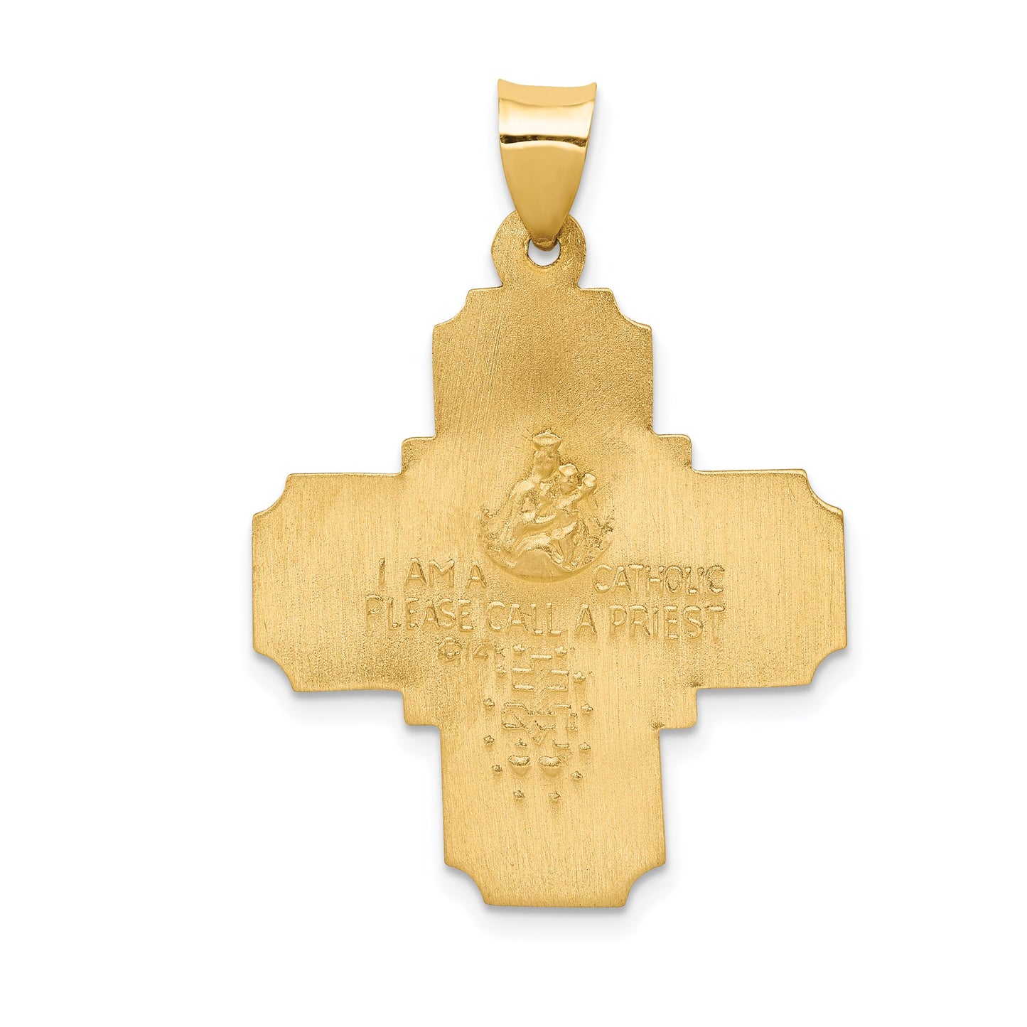 14K Gold Four Way Medal Charm Cruciform Cross Jewelry