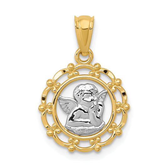 14K Two Tone Gold Cherub Charm