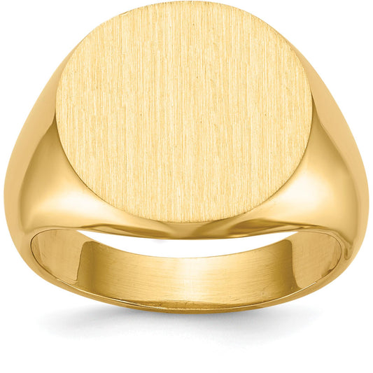 14K Gold Mens Signet Ring Sz 8