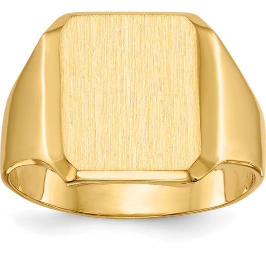 14K Gold Mens Signet Ring Sz 10