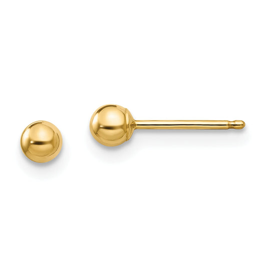 14K Gold Ball Stud Earrings
