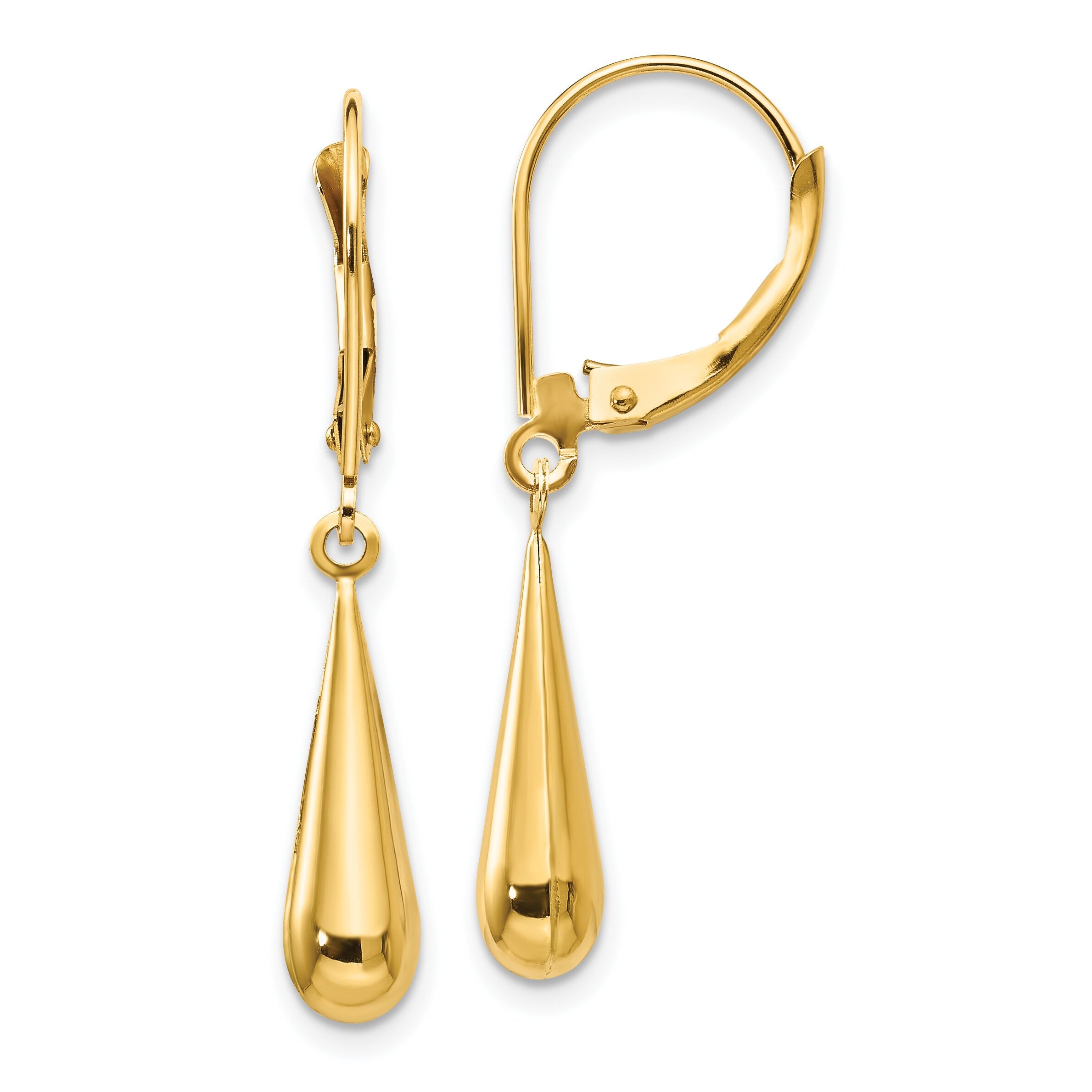 14K Gold Tear Drop Dangle Earrings FindingKing