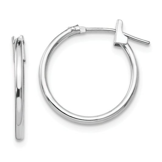 14K White Gold Hoop Earrings