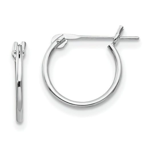 14K White Gold Hoop Earrings
