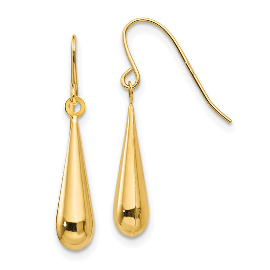 14K Gold Tear Drop Earrings