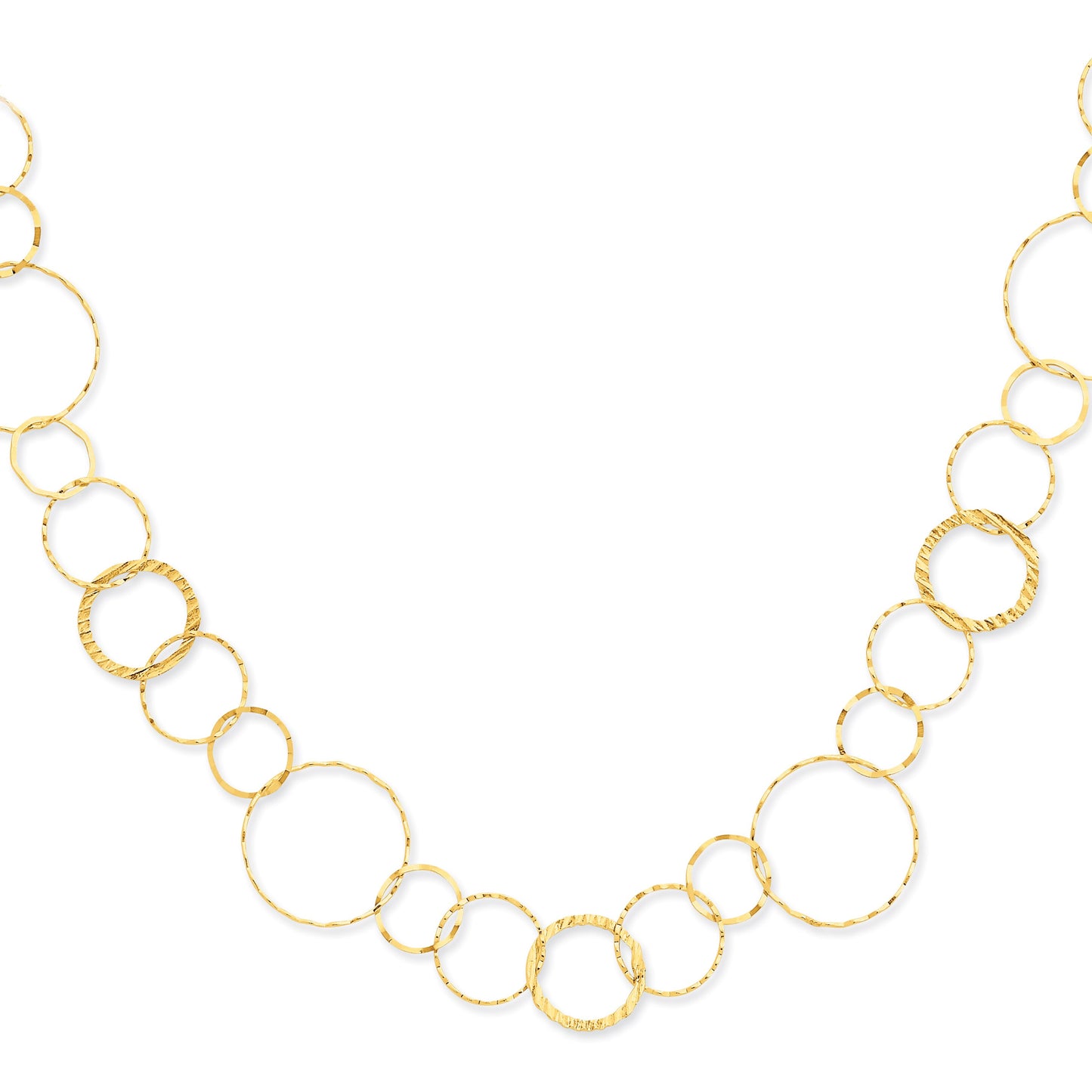 14K Gold Circle Necklace 18"