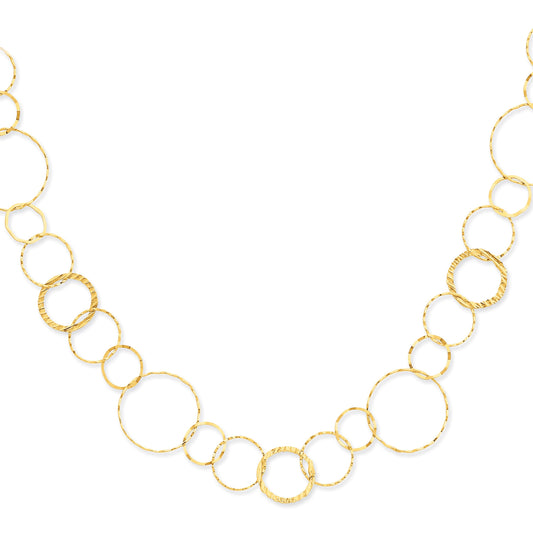 14K Gold Circle Necklace 18"