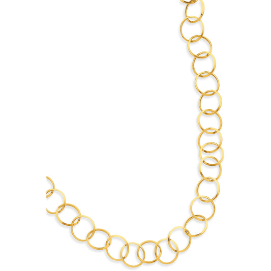 14K Gold Circle Fancy Link Bracelet 7.5"