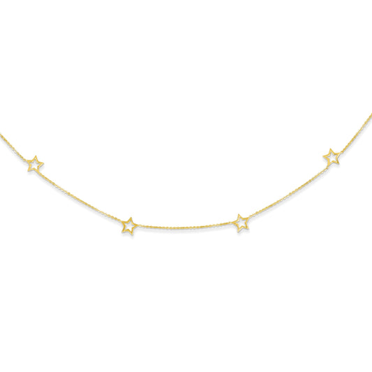 14K Gold Star Necklace 16"