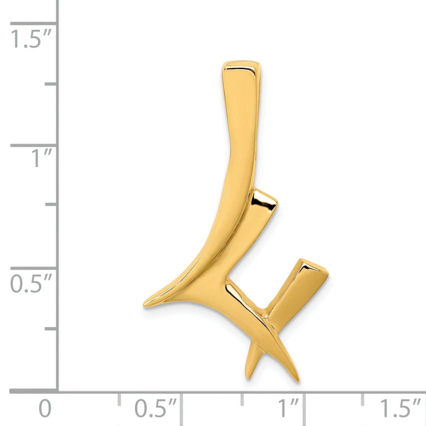 14K Gold Designer Omega Slide Pendant