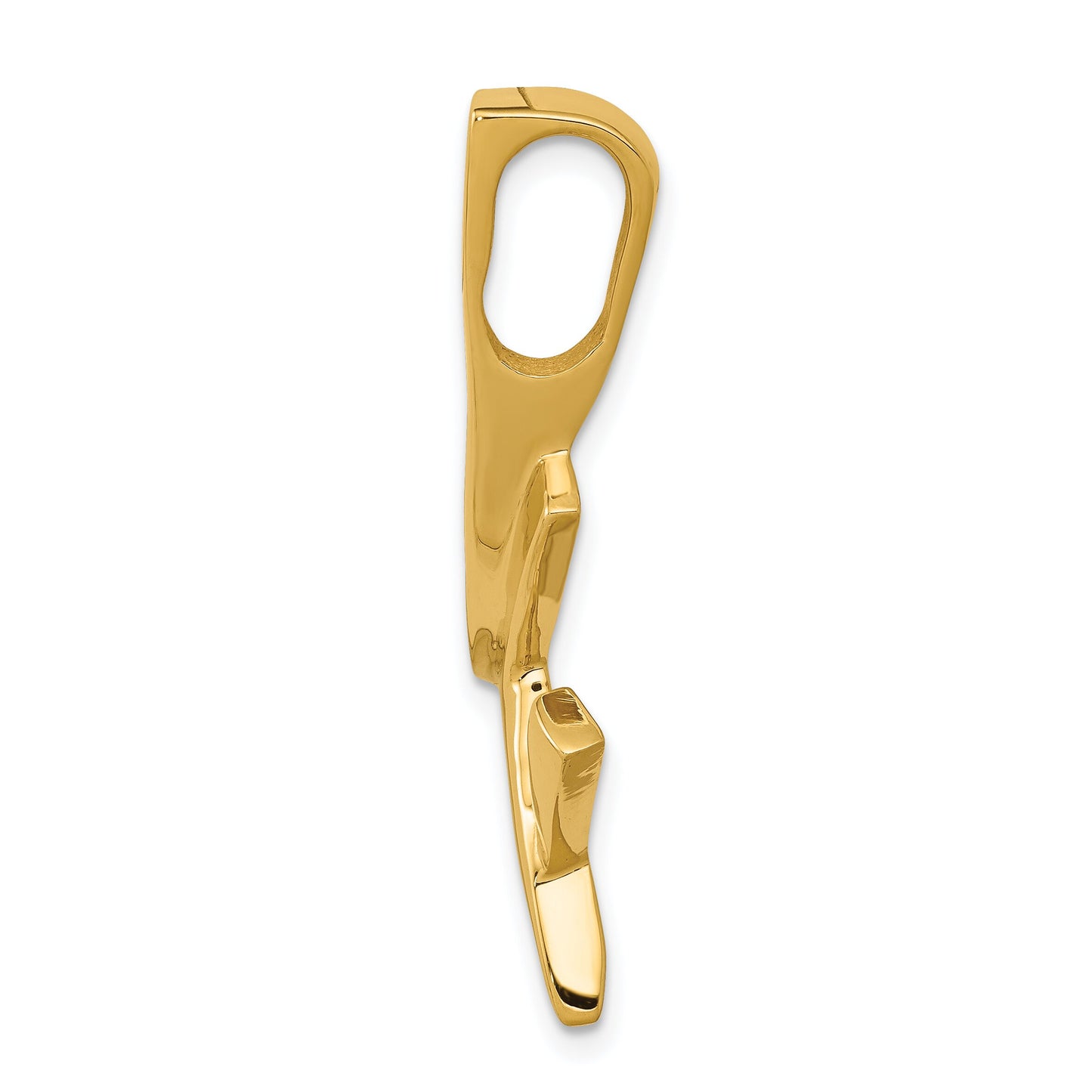 14K Gold Designer Omega Slide Pendant
