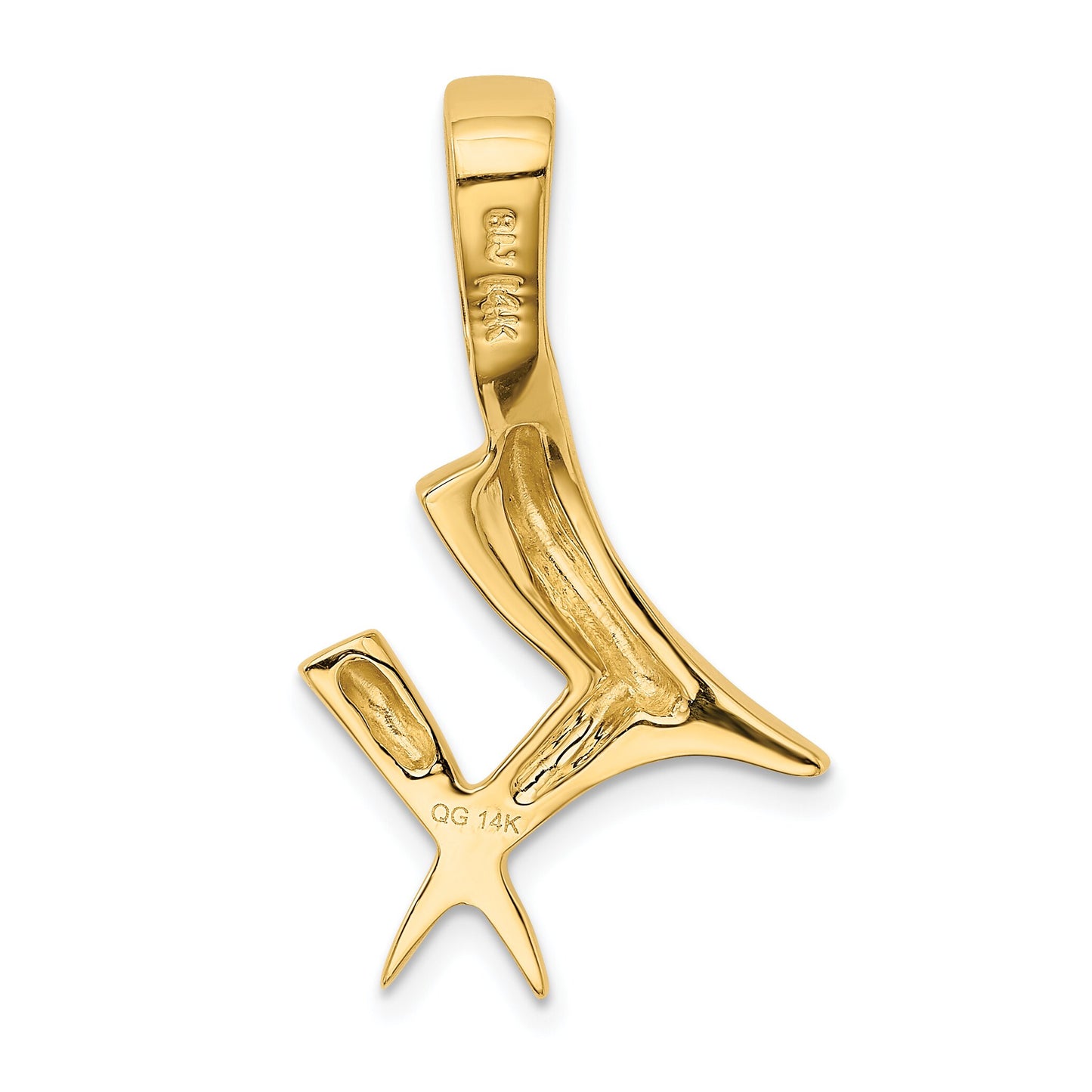 14K Gold Designer Omega Slide Pendant
