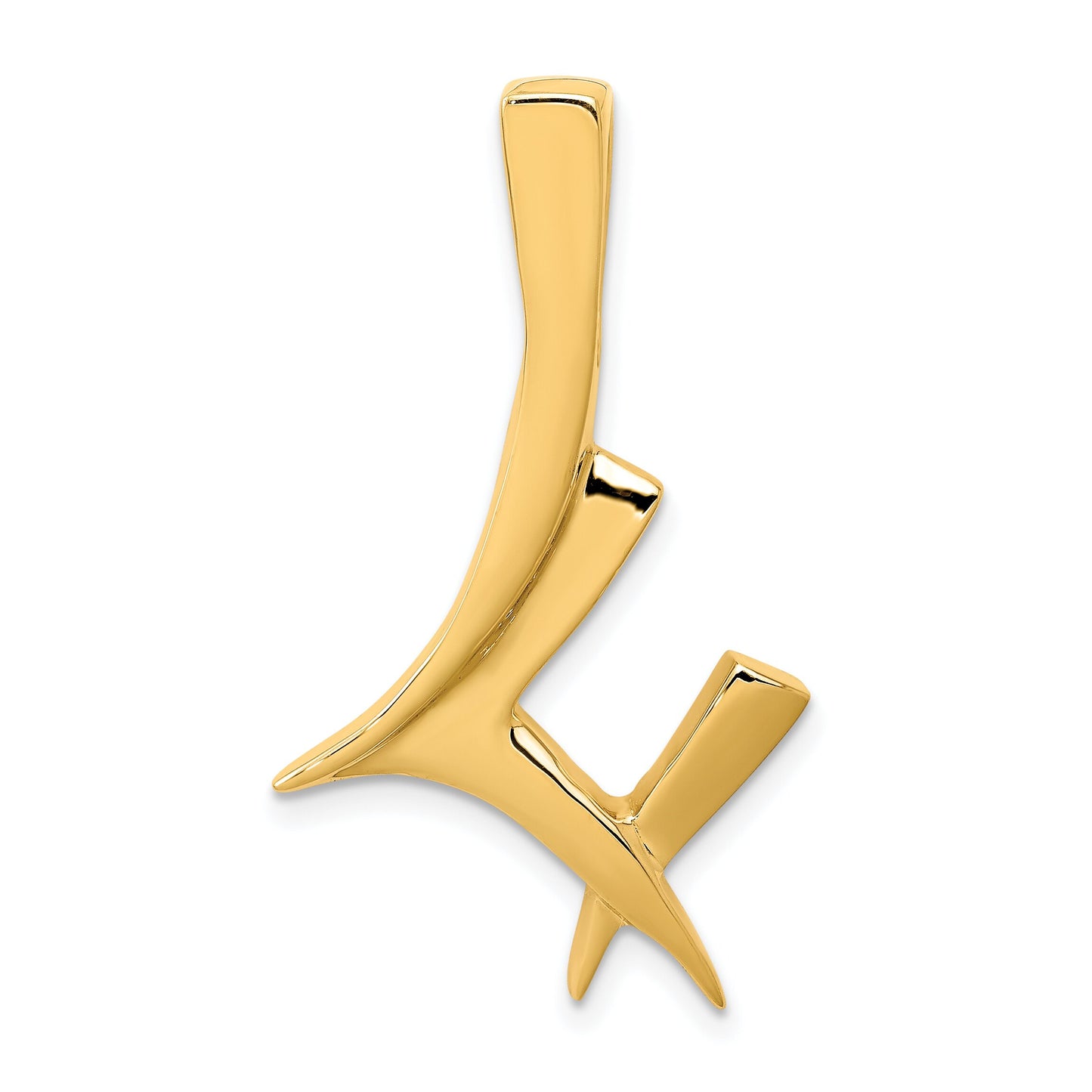 14K Gold Designer Omega Slide Pendant
