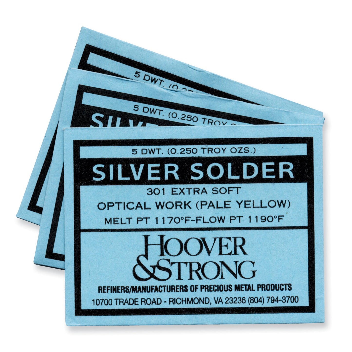 Hoover & Strong Sterling Silver Repair Solder Soft Medium Hard Kit 3 Pcs