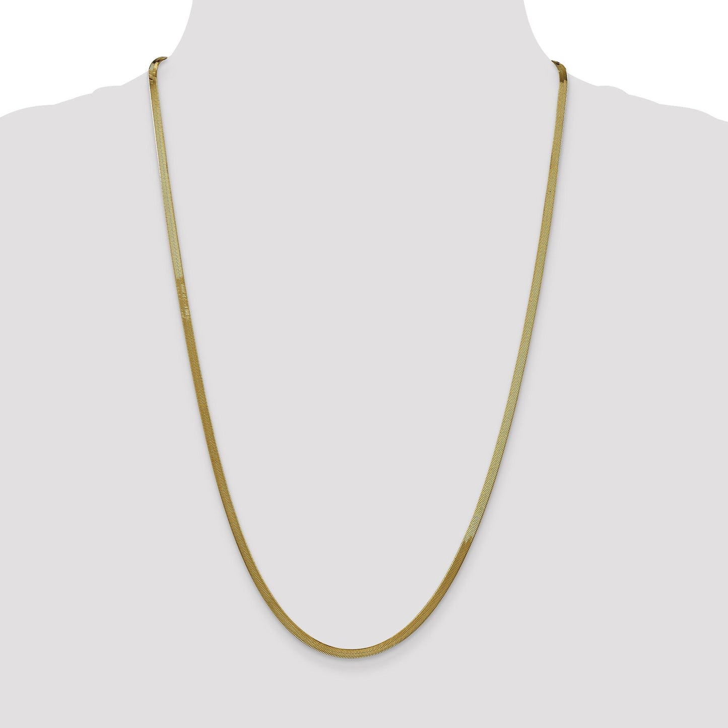 14K Gold 3mm Silky Herringbone Chain
