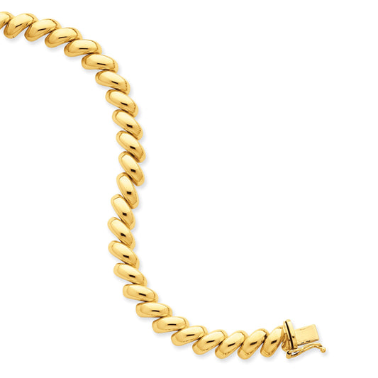 14K Yellow Gold San Marco Chain Bracelet Jewelry 7"