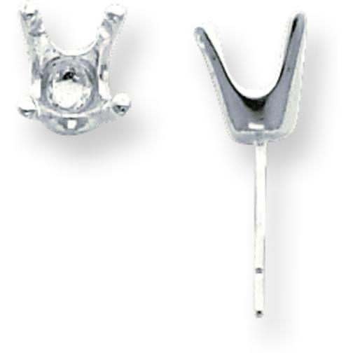 Sterling Silver 4 Prong Round Post Earrings (3.00mm to 9.00mm)