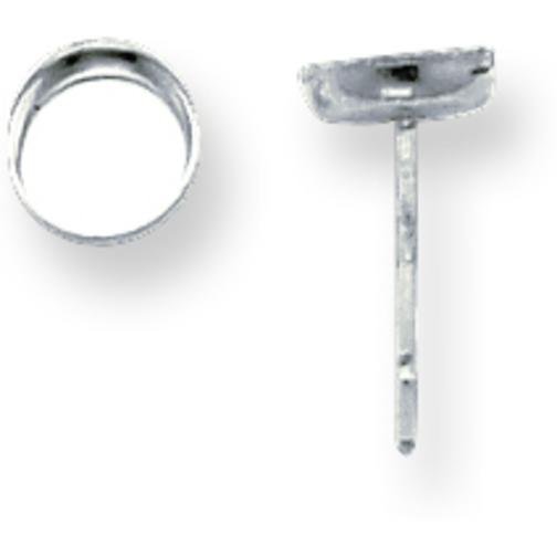 Sterling Silver Round Cabochon Post Earrings (4.00mm to 6.00mm)