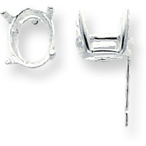 Sterling Silver 4 Prong Oval Post Earrings (5.00mm to 11.00mm)