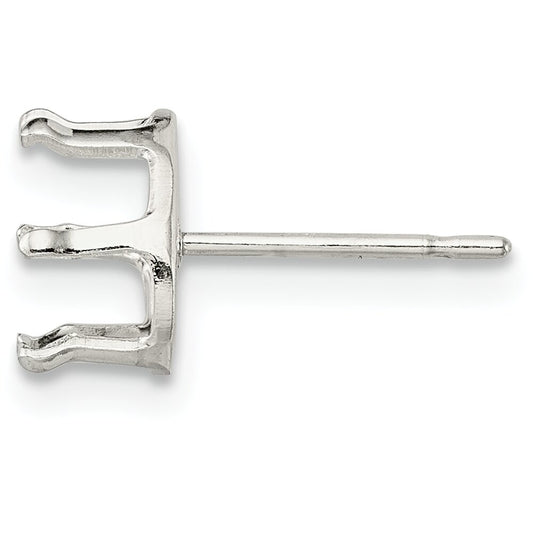 Sterling Silver 6 Prong Oval Snap In Earrings 10x8mm Pack of 4 Backs not Included