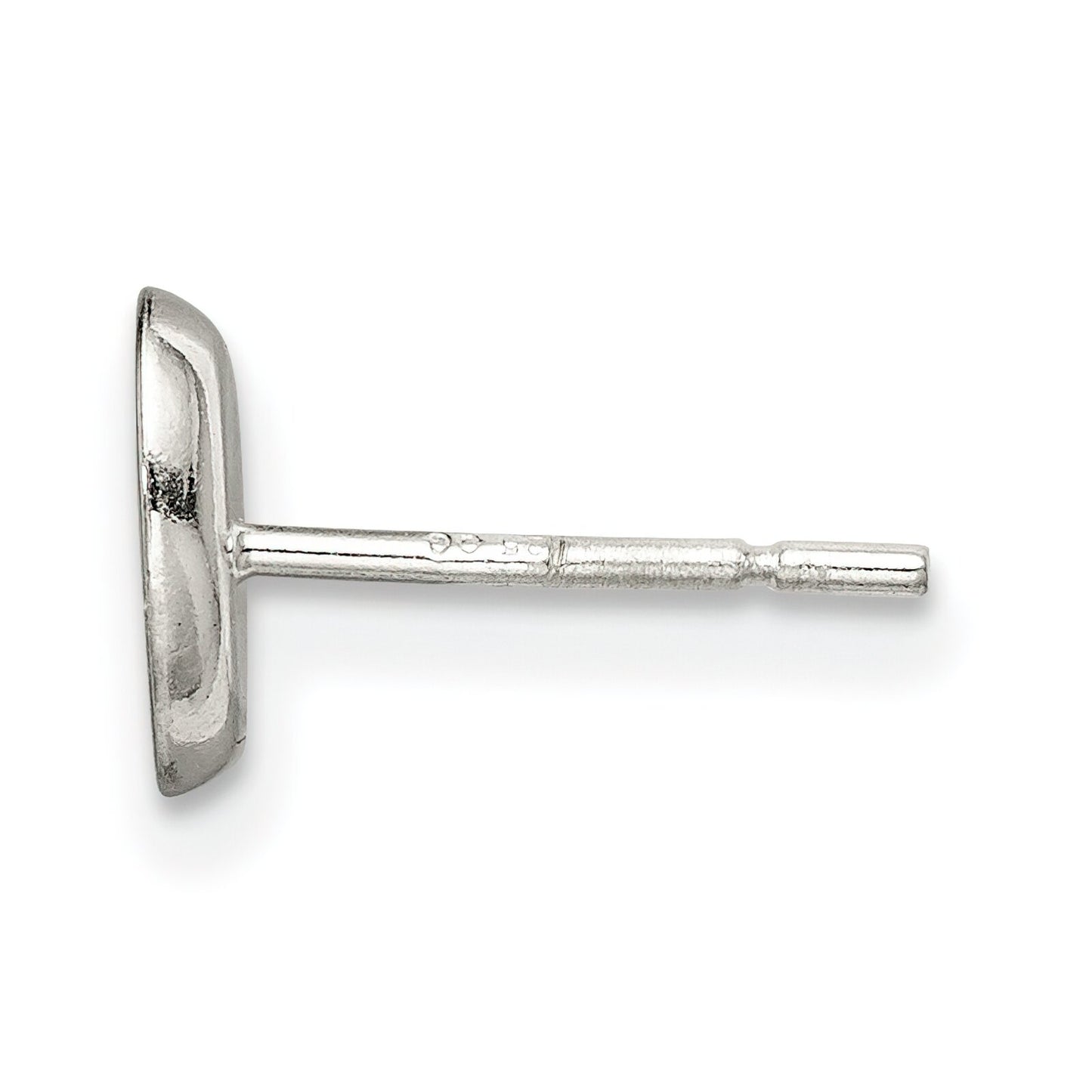 Sterling Silver Oval Bezel Post Earrings (6.00mm to 10.00mm)