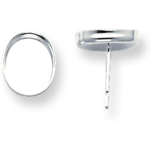 Sterling Silver Oval Bezel Post Earrings (6.00mm to 10.00mm)
