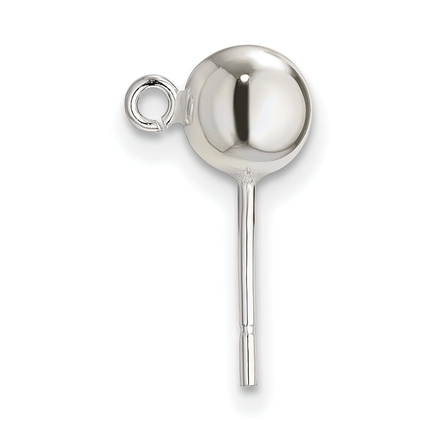 Sterling Silver Ball Stud with Ring Earrings (2.00mm to 9.00mm)