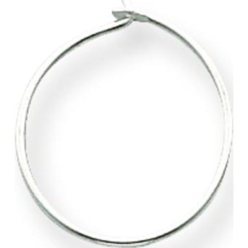 Sterling Silver Wire Hoop Earring (10.00mm to 30.00mm)