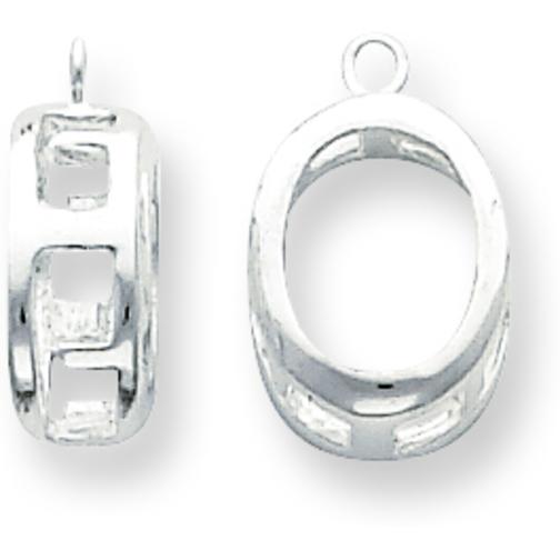 Sterling Silver Oval Earring Bezel Dangle (5.00mm to 9.00mm)