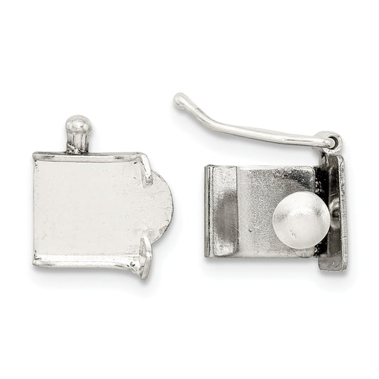Sterling Silver Push Button Box Clasp (7.10mm to 13.00mm)