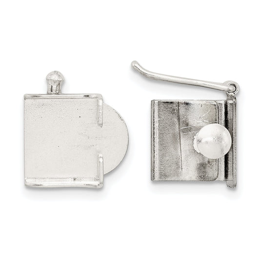 Sterling Silver Push Button Box Clasp (7.10mm to 13.00mm)