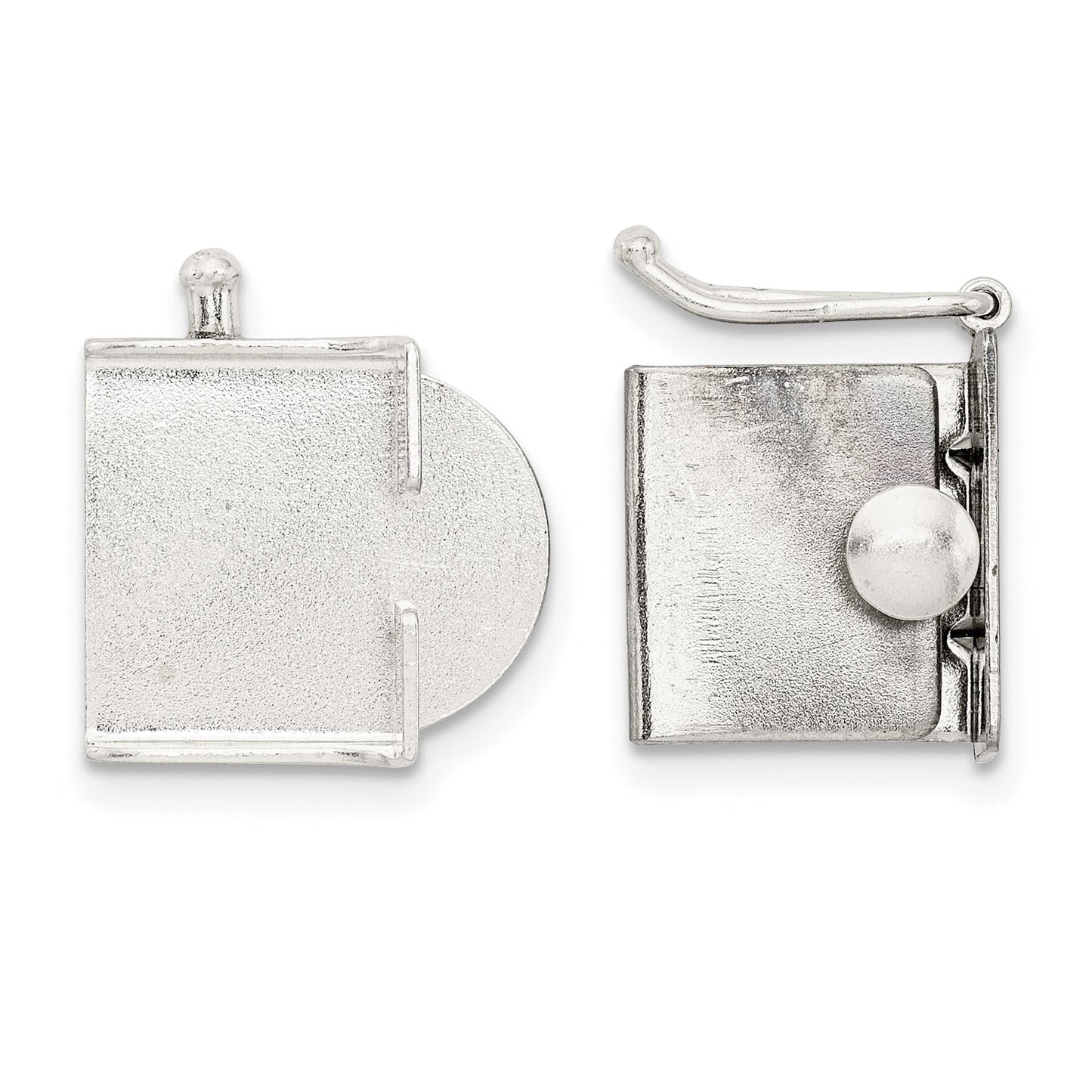 Sterling Silver Push Button Box Clasp (7.10mm to 13.00mm)