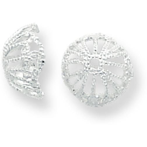 Sterling Silver Bead Caps 4Pcs