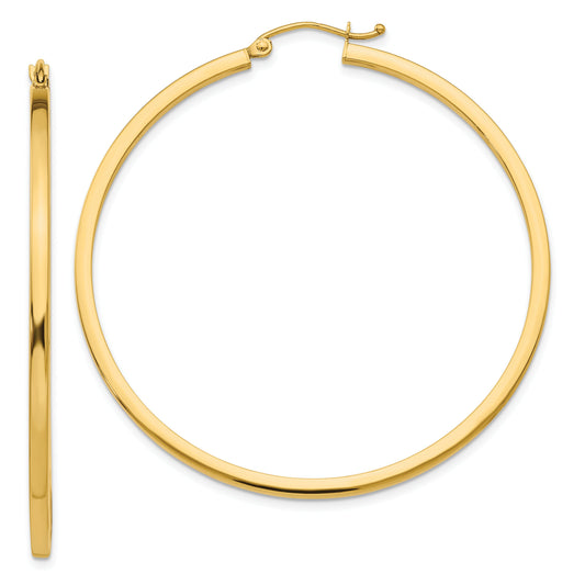 14K Gold Square Hoop Earrings