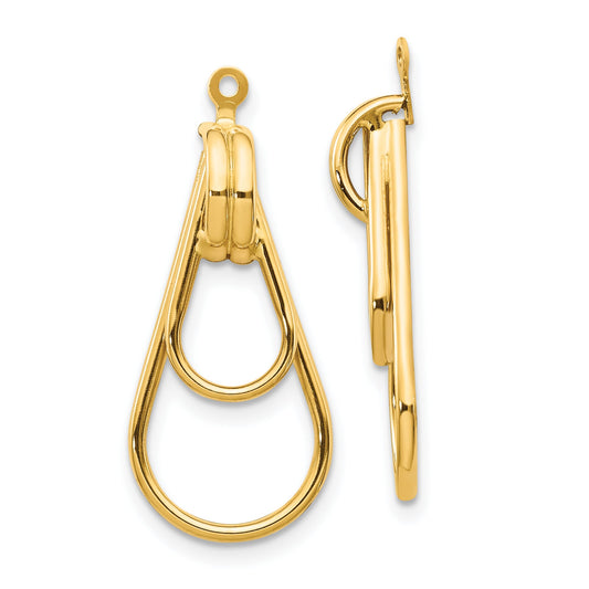 14K Gold Double Teardrop Earring Jackets