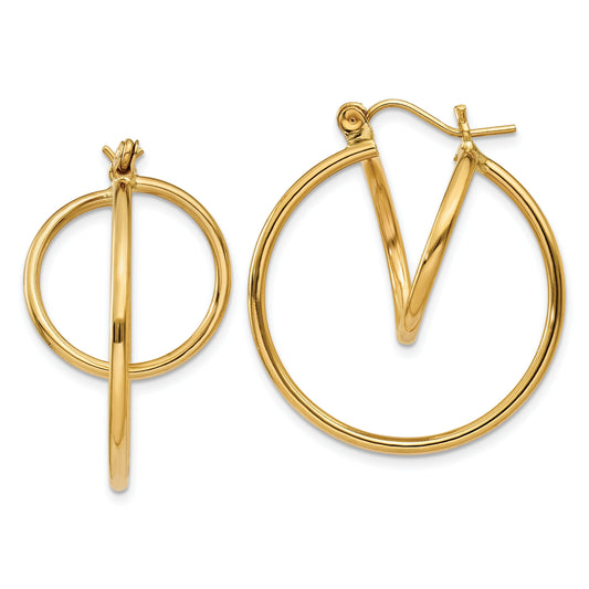 14K Gold Fashion Circle Hoop Earrings