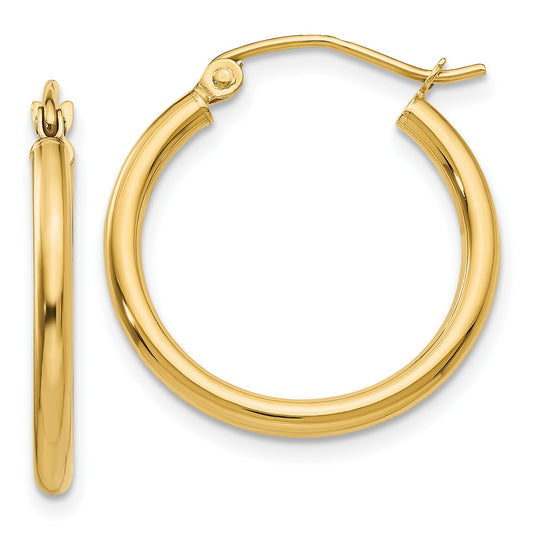 14K Gold Round Hoop Earrings