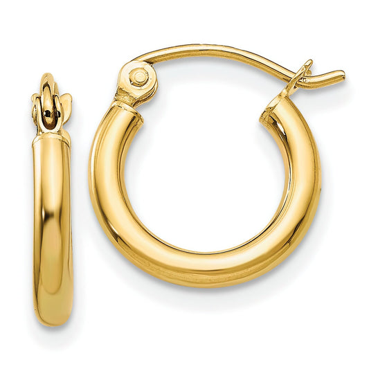 14K Gold Round Hoop Earrings
