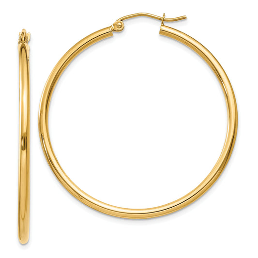 14K Gold Round Hoop Earrings