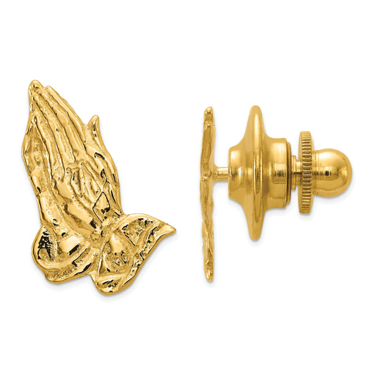 14K Gold Praying Hands Tie Tac