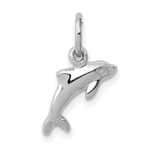14K White Gold Dolphin Charm